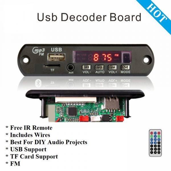 FM USB AUX Card MP3 Stereo Audio Player Decoder Module Kit with Remote